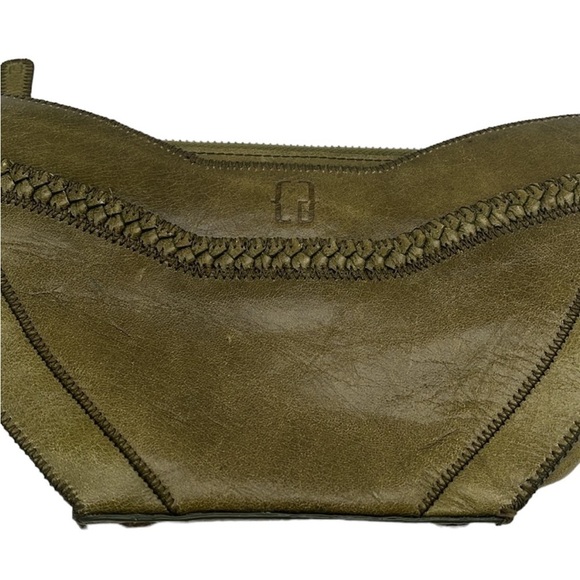 Cate Adair Dark Green Leather Zippered Wristlet BLEMISH - Picture 2 of 9